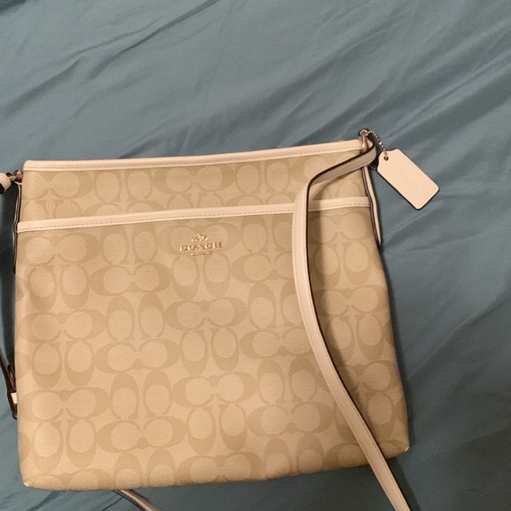 COACH medium canvas leather messenger bag